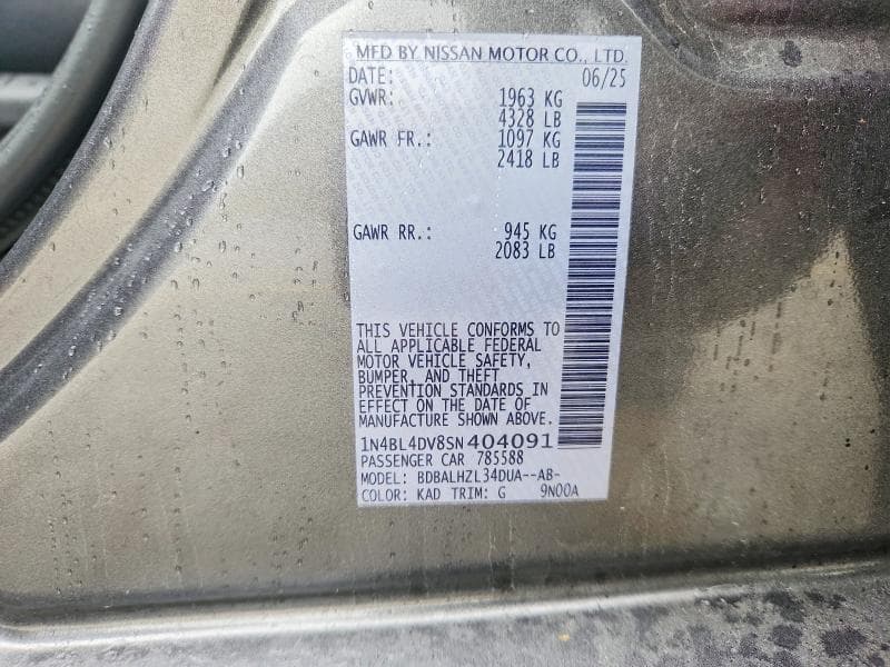 2025 NISSAN ALTIMA SV 12