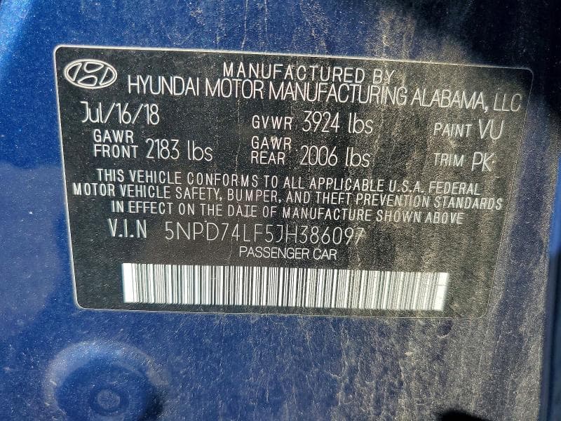 2018 HYUNDAI ELANTRA SE 12