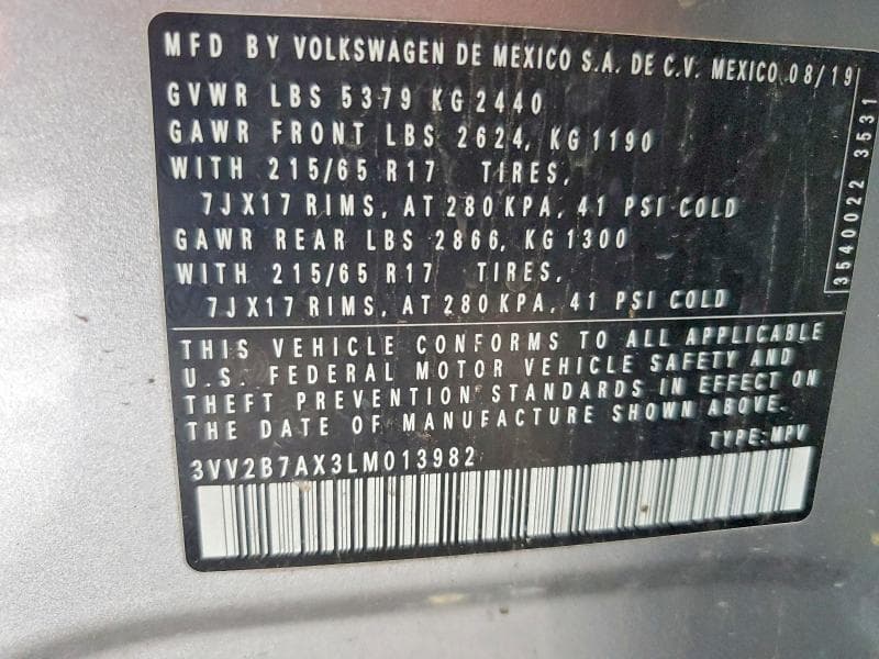 2020 VOLKSWAGEN TIGUAN SE 14