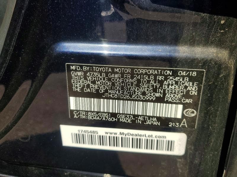 2018 LEXUS IS 300 12