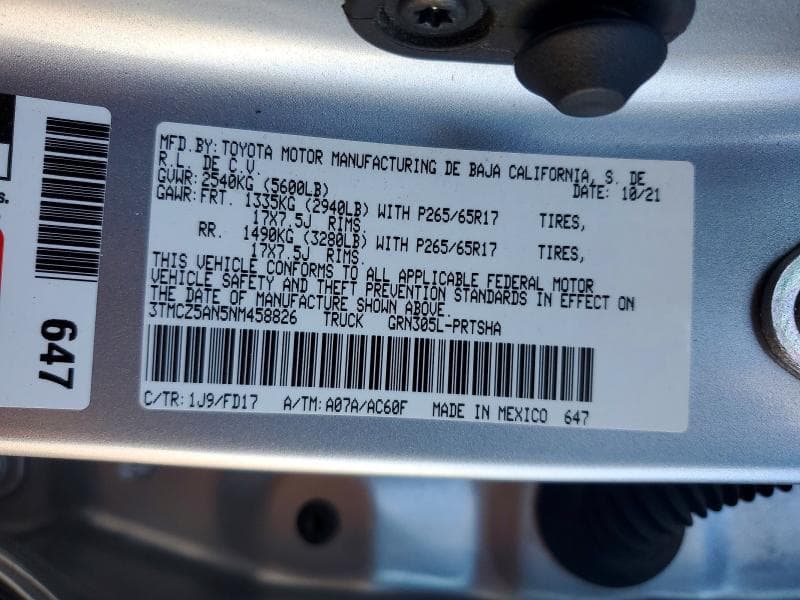 2022 TOYOTA TACOMA TRD SPORT 12