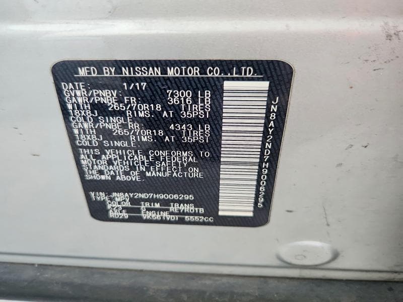 2017 NISSAN ARMADA SV 13