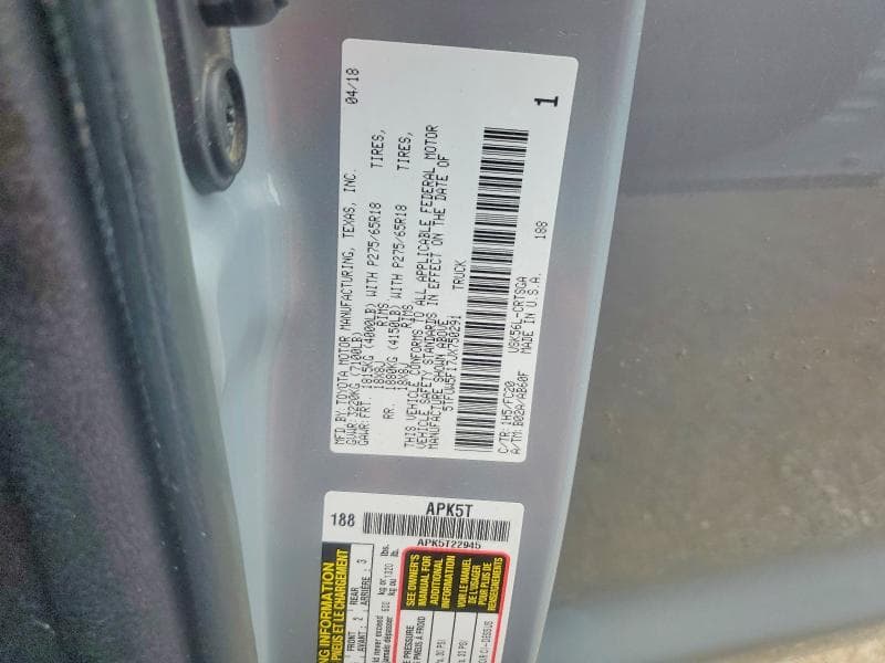 2018 TOYOTA TUNDRA SR5 12