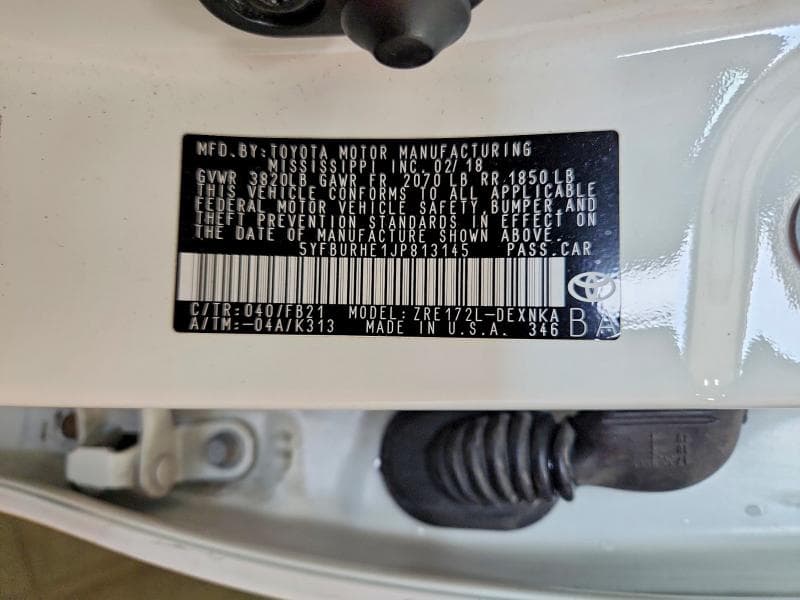 2018 TOYOTA COROLLA LE 13