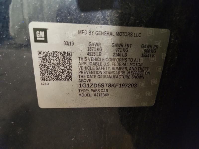 2019 CHEVROLET MALIBU LT 12