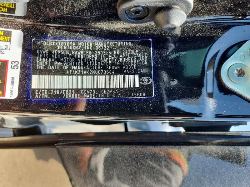 2022 TOYOTA CAMRY TRD 12
