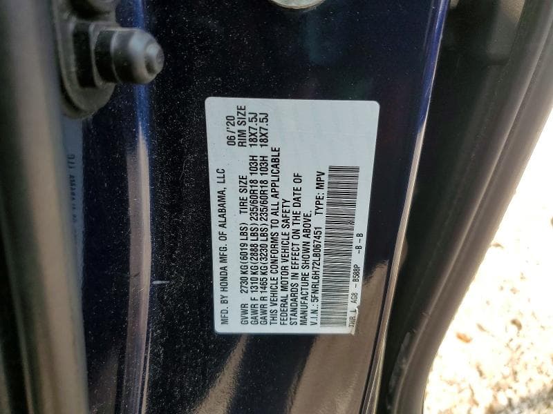 2020 HONDA ODYSSEY EXL 13