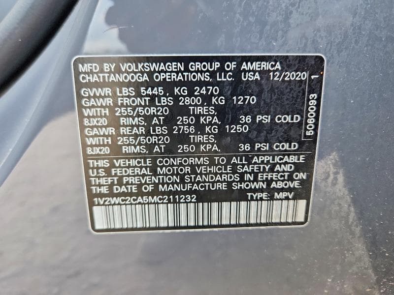 2021 VOLKSWAGEN ATLAS CROSS SPORT SE 14