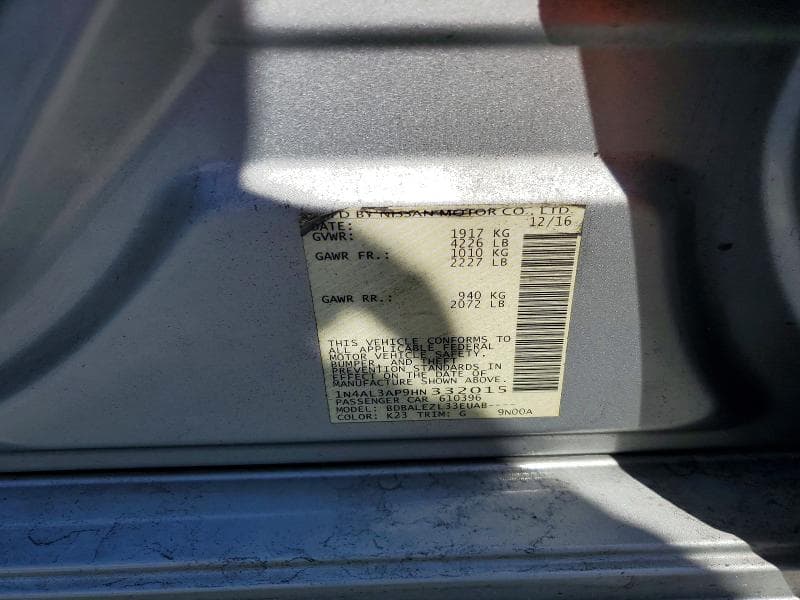 2017 NISSAN ALTIMA 2.5 S 12