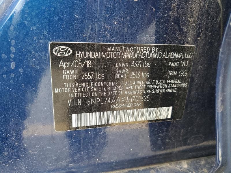2018 HYUNDAI SONATA ECO ECO 12