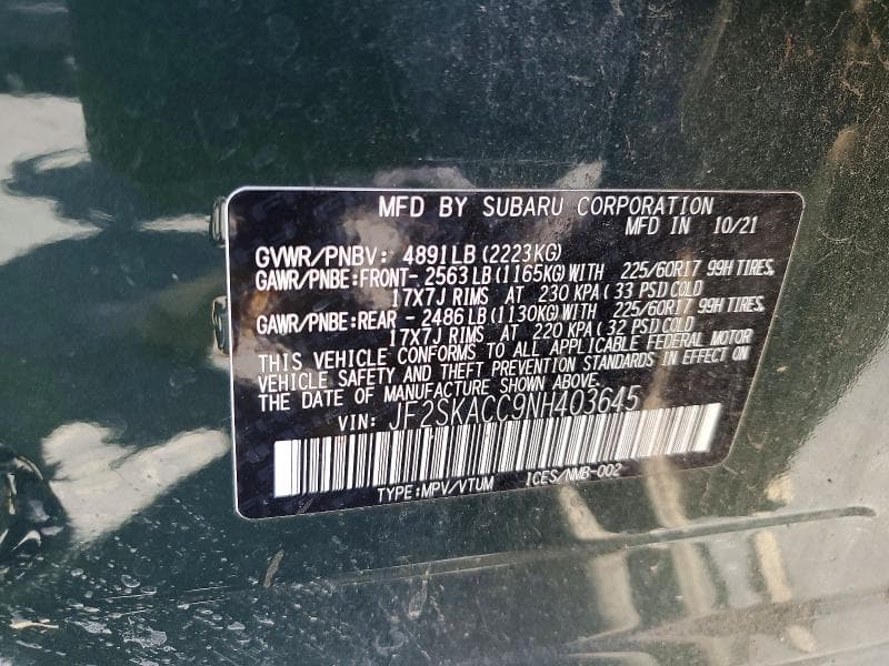 2022 SUBARU FORESTER 13