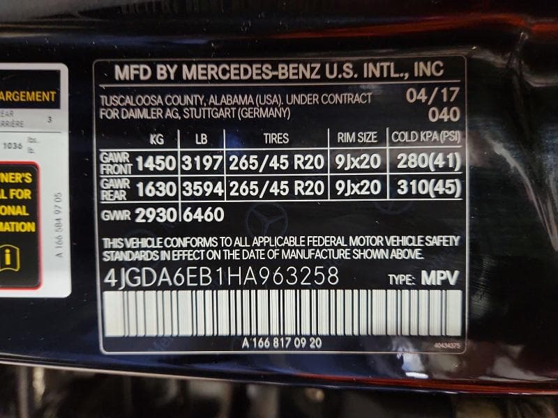 2017 MERCEDES-BENZ GLE 43 AMG 43 AMG 14