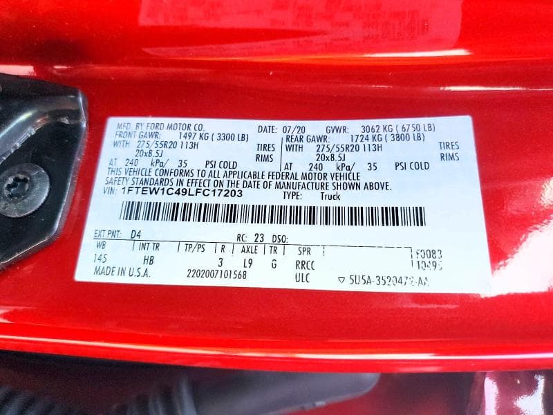 2020 FORD F150 SUPERCREW 13