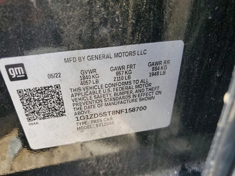 2022 CHEVROLET MALIBU LT 12