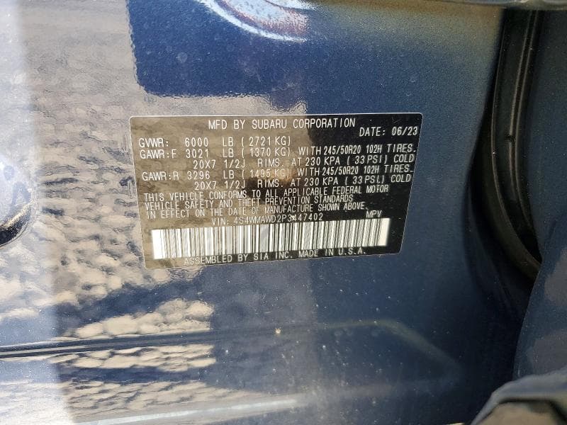 2023 SUBARU ASCENT TOURING 14