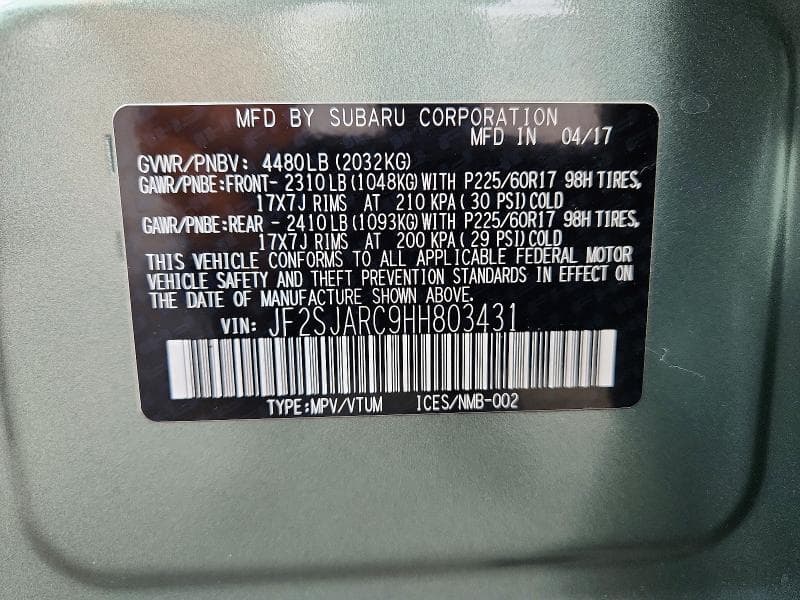 2017 SUBARU FORESTER 2.5I LIMITED 12