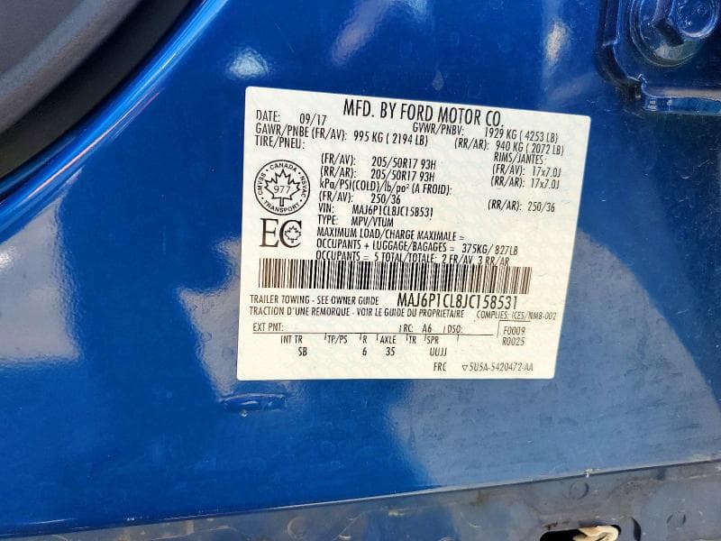 2018 FORD ECOSPORT SES 13