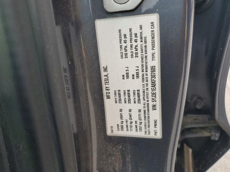 2019 TESLA MODEL 3 12