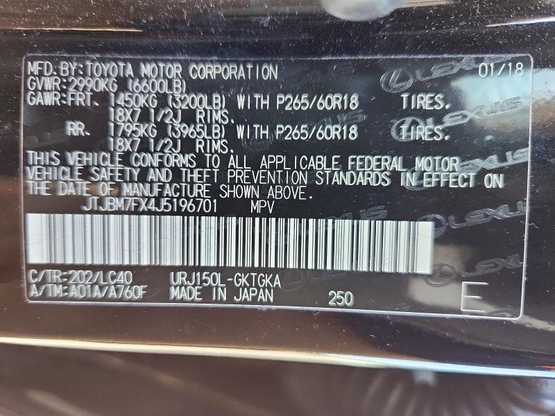 2018 LEXUS GX 460 13