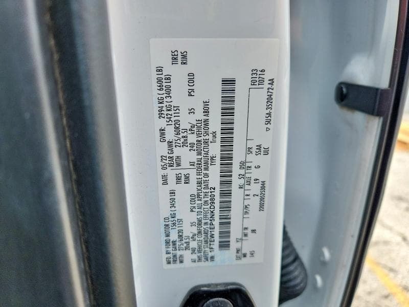 2022 FORD F150 SUPERCREW 12