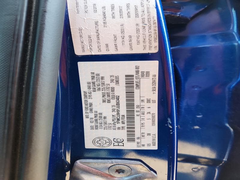 2018 FORD ESCAPE SEL SEL 13