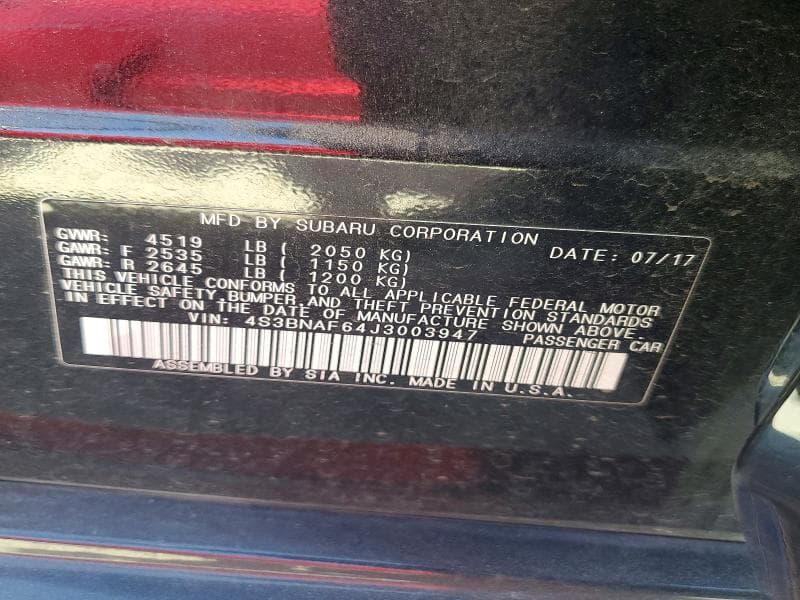 2018 SUBARU LEGACY 2.5I PREMIUM 12