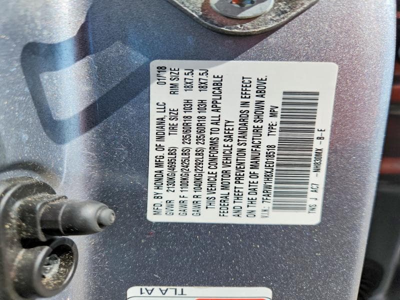 2018 HONDA CR-V EXL EXL 14