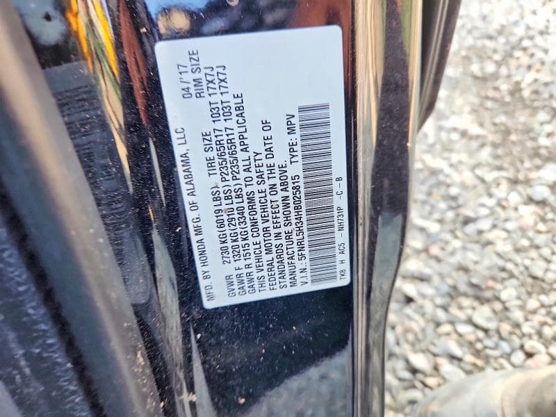 2017 HONDA ODYSSEY SE 13