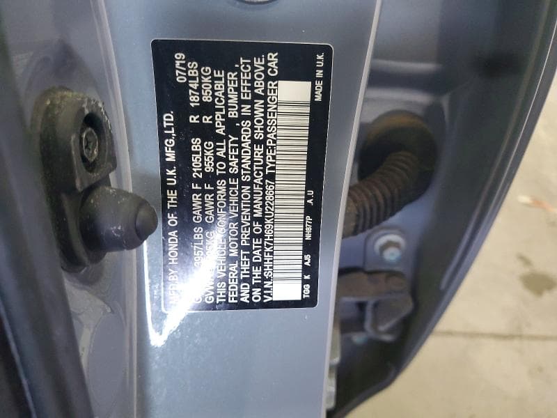 2019 HONDA CIVIC EX 12