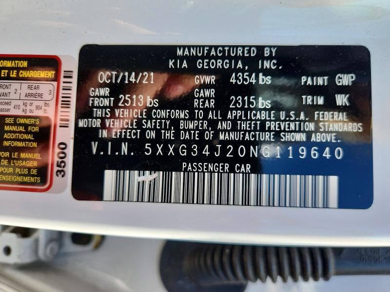 2022 KIA K5 EX EX 12