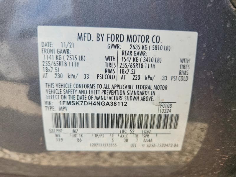 2022 FORD EXPLORER XLT 13