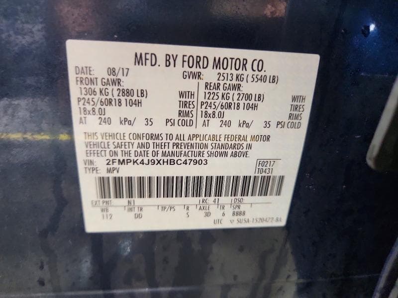 2017 FORD EDGE SEL 13