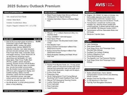 2025 SUBARU OUTBACK PREMIUM 12