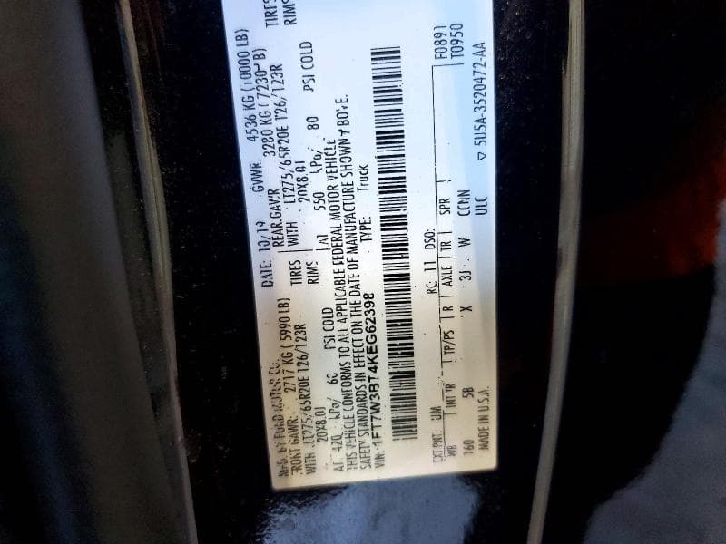 2019 FORD F350 SUPER DUTY 13