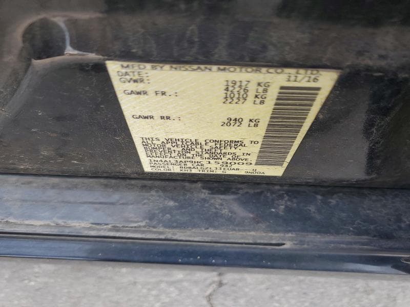2017 NISSAN ALTIMA 2.5 S 12