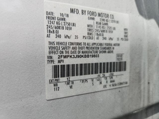 2019 FORD EDGE SEL 13