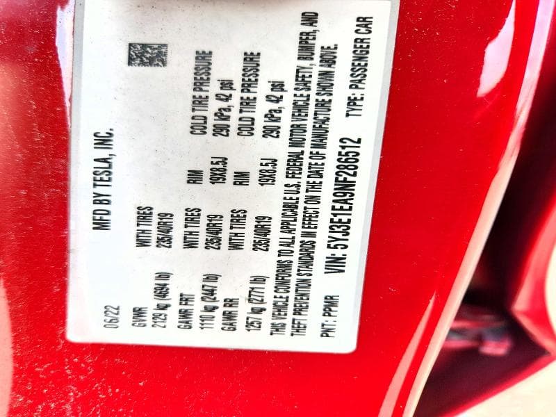 2022 TESLA MODEL 3 12