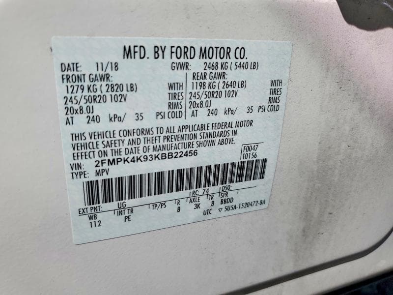 2019 FORD EDGE TITANIUM 14