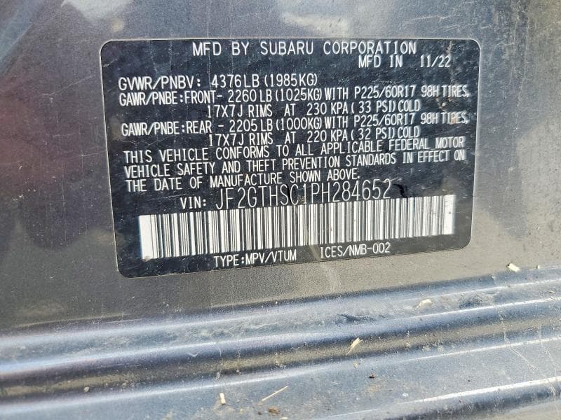 2023 SUBARU CROSSTREK SPORT 12