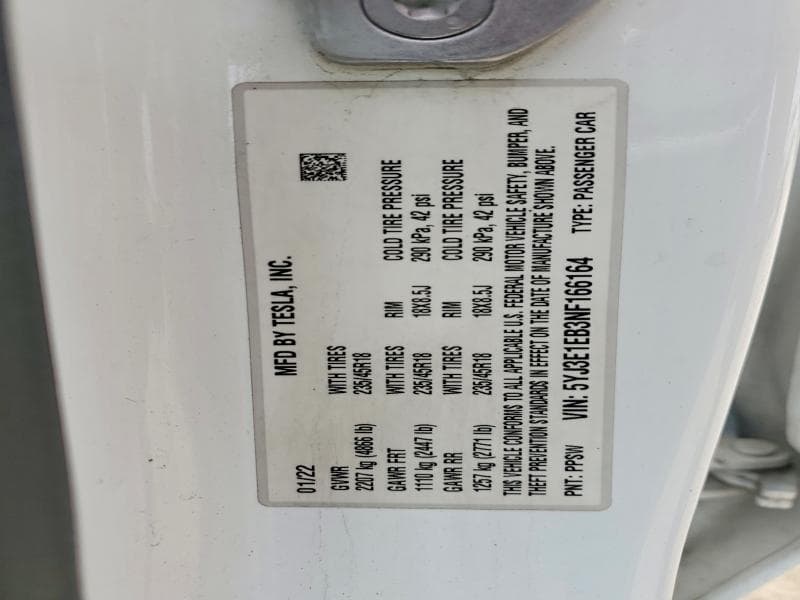 2022 TESLA MODEL 3 12