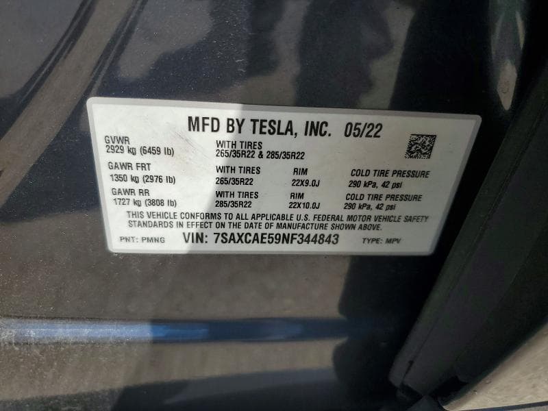2022 TESLA MODEL X 13
