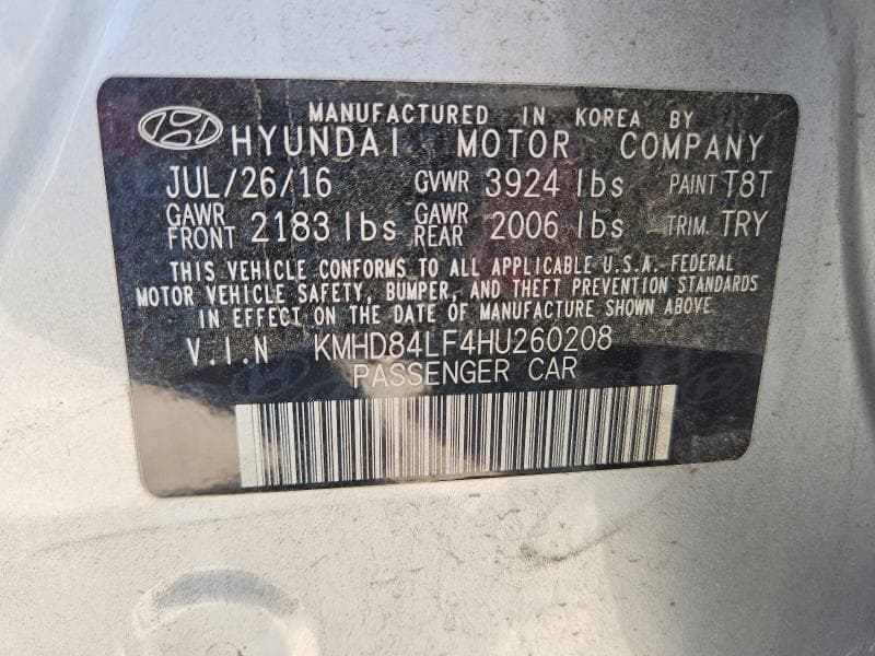2017 HYUNDAI ELANTRA LIMITED 12