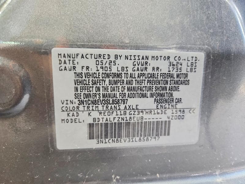 2025 NISSAN VERSA SV 12
