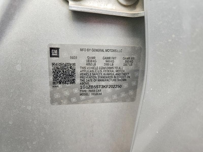 2019 CHEVROLET MALIBU LS 12