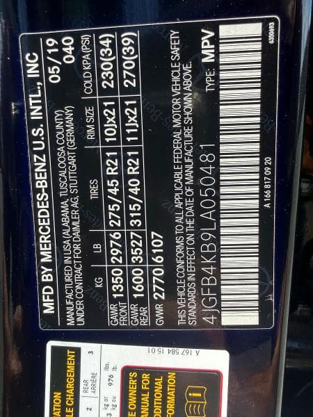 2020 MERCEDES-BENZ GLE 350 4MATIC 350 4MATIC 10