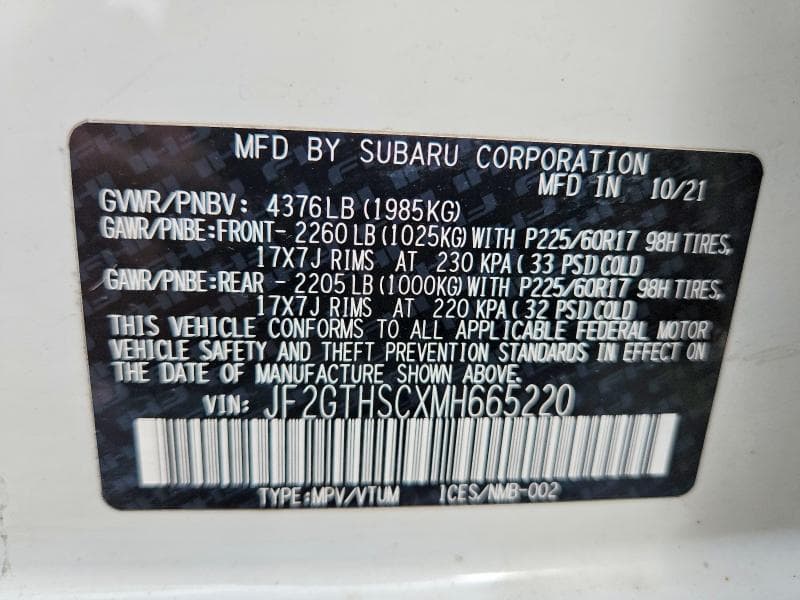 2021 SUBARU CROSSTREK SPORT 13