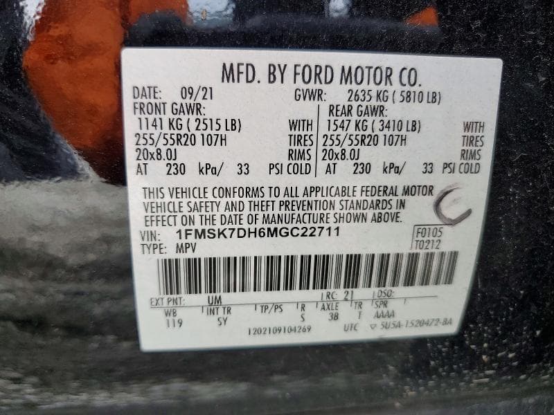 2021 FORD EXPLORER XLT 13
