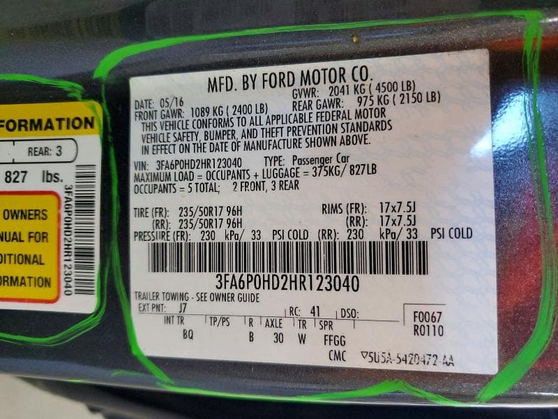 2017 FORD FUSION SE 13