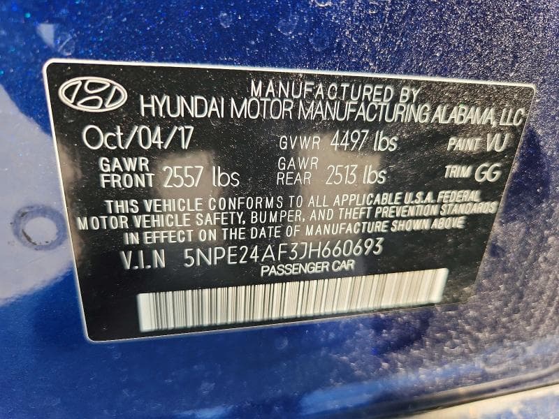 2018 HYUNDAI SONATA SE 12