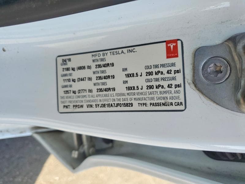 2018 TESLA MODEL 3 12